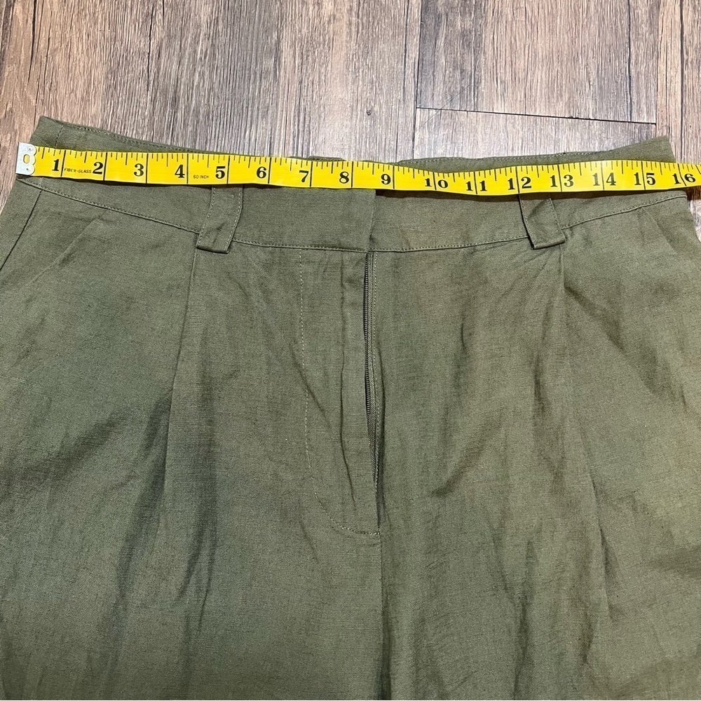 Lioness Women's Olive Green La Ouinta Wide Straight Leg Mid Rise Pants M - Picture 12 of 12
